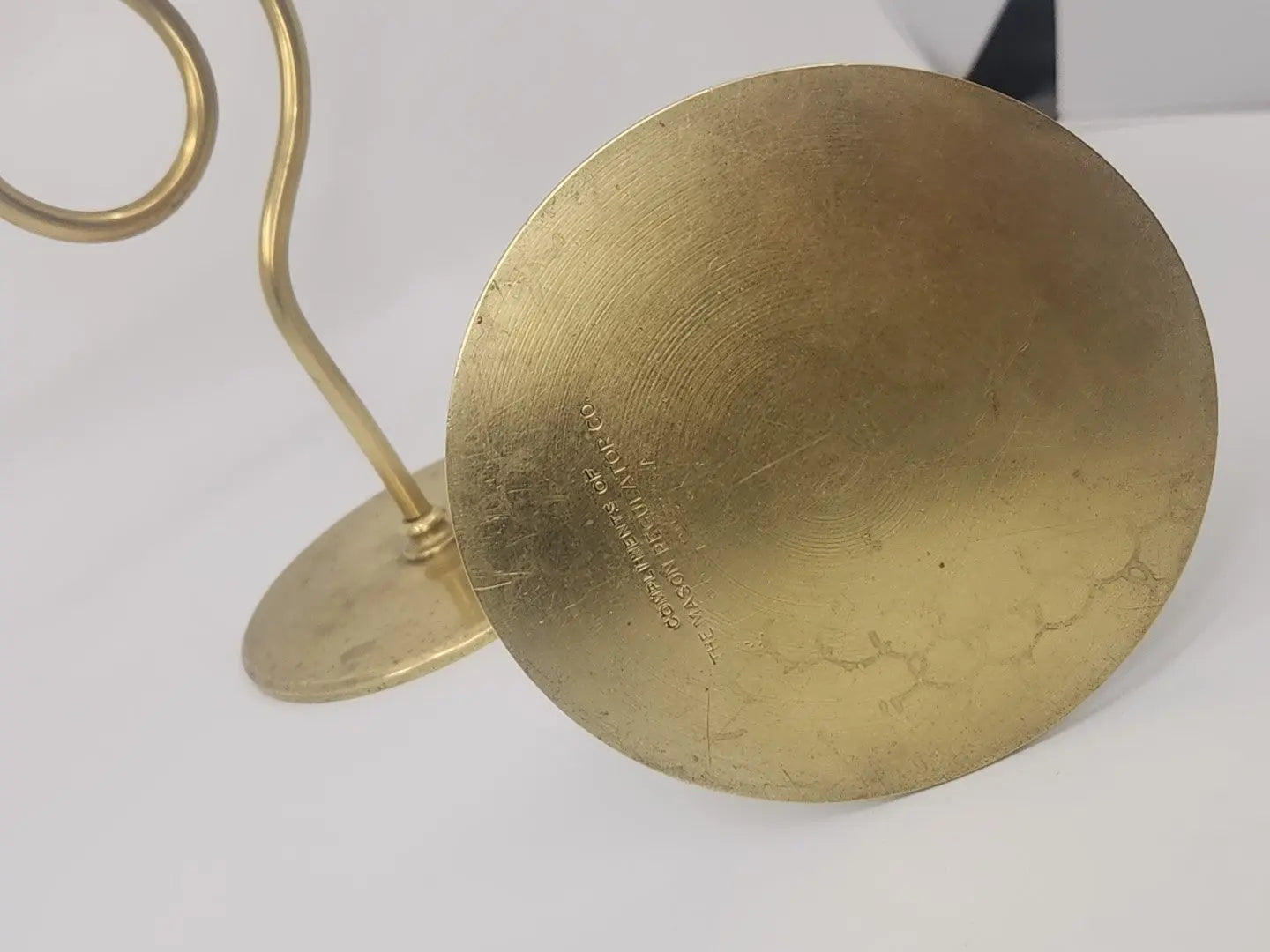 Vintage Mason Regulator Co Loop Brass Candle Holders - Mason Regulator Company