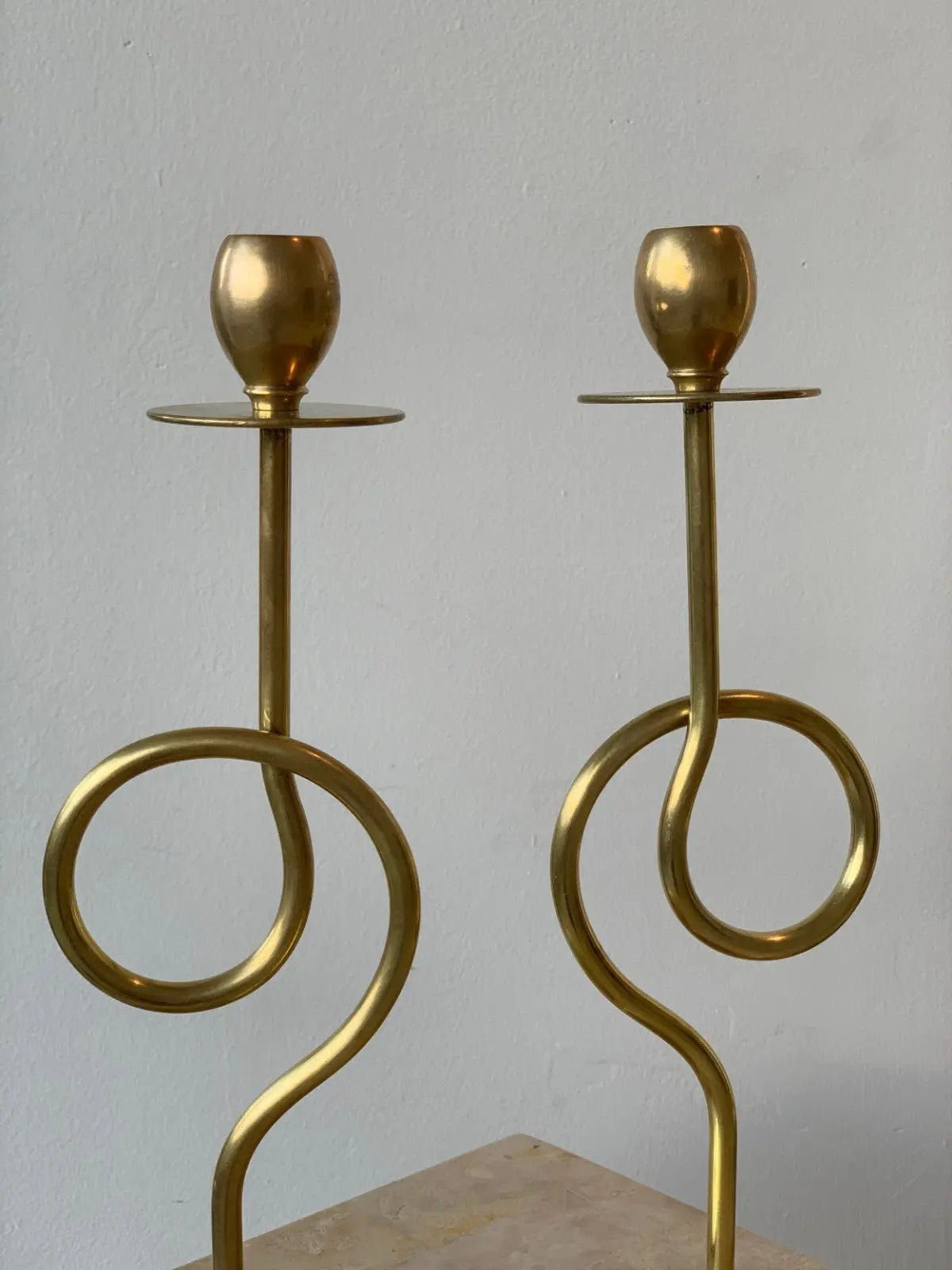Vintage Mason Regulator Co Loop Brass Candle Holders -  Mason Regulator Company