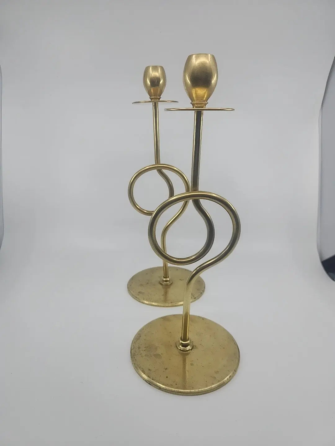 Vintage Mason Regulator Co Loop Brass Candle Holders -  Mason Regulator Company