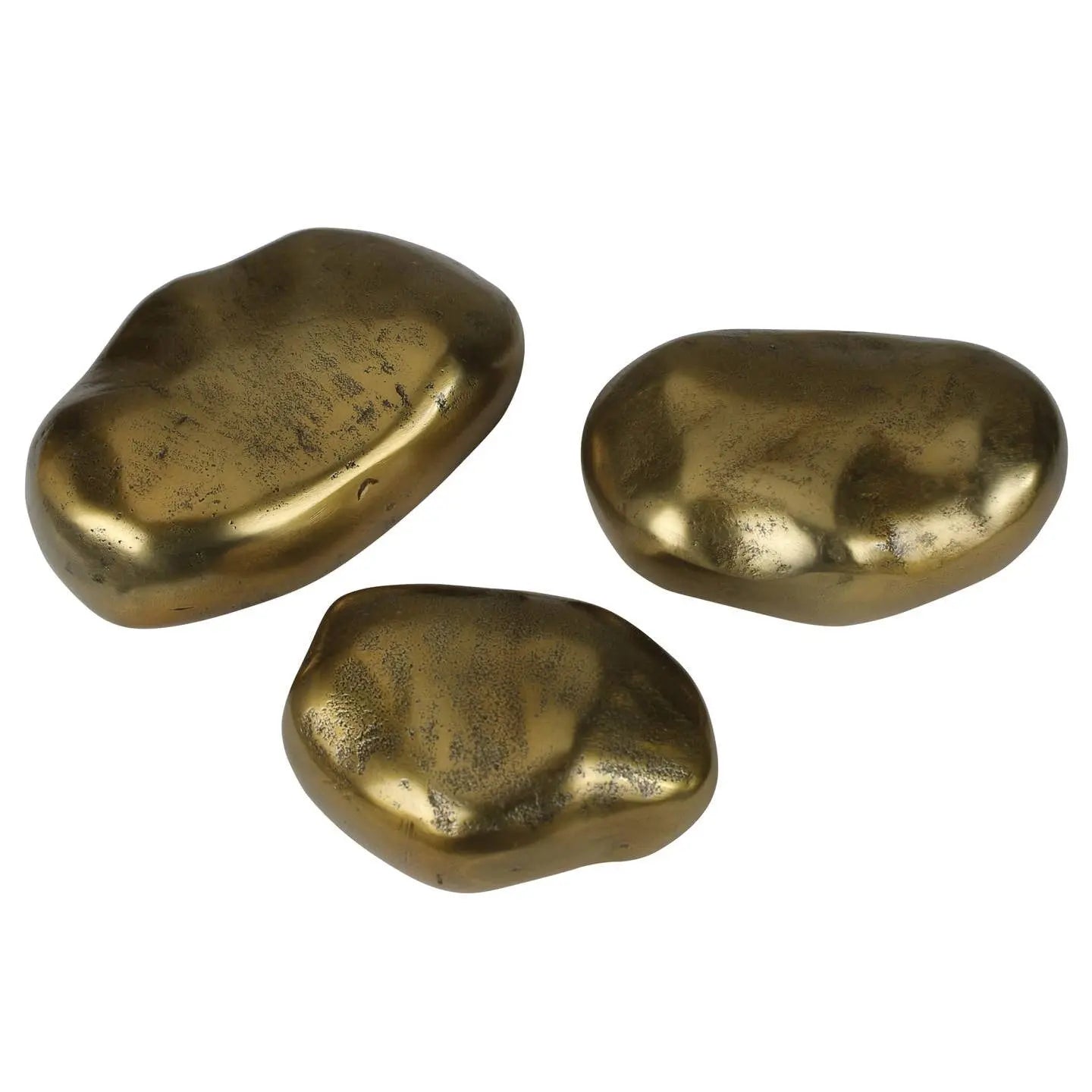 Set of 3 Brass Stones Decorative Accessory -  HomArt